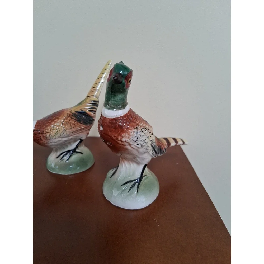 Ucagco Pheasant Salt & Pepper Shakers, Vintage, Made in Japan